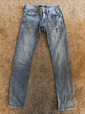 Express Men's Skinny Light Blue Distressed Jeans